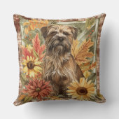 テリア縁どドッグ秋ウォーター色の花 クッション (裏面)