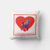 テリア縁どドッグ赤いハート母の日 クッション (正面)