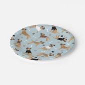 テリア縁どーのボーンズとポーズ ペーパープレート (アングル)