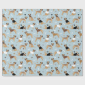 テリア縁どーのボーンズとポーズ ラッピングペーパー (フラット)