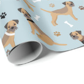 テリア縁どーのボーンズとポーズ ラッピングペーパー (ロールコーナー)