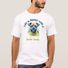 テリア縁どーカスタムドッグ犬ママ犬パパギフト Tシャツ