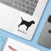 テリア縁どーシルエット犬ブリードビニールステッカー シール (ノートパソコンとiPhone)