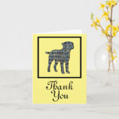 テリア縁どードッグありがとうグリーティングカード カード (黄色い花)