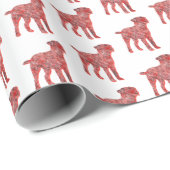 テリア縁どーリスマスドグッドシルエットホワイト ラッピングペーパー (ロールコーナー)