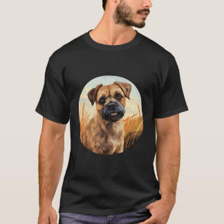 テリア縁どー犬かわいい犬が犬のモチーフを育ておもしろいる Tシャツ