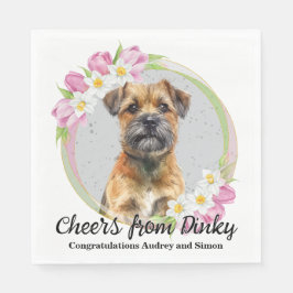 テリア縁どー私も犬の写真でナプキンをする スタンダードランチョンナプキン