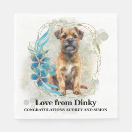 テリア縁どー私も犬の写真でナプキンをする スタンダードランチョンナプキン