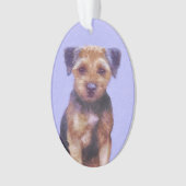 テリア縁どー絵画ズ – かわいいオリジナルドッグアート オーナメント (正面)