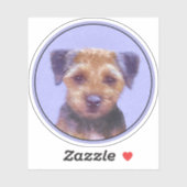 テリア縁どー絵画ズ – かわいいオリジナルドッグアート シール (シート)