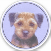 テリア縁どー絵画ズ – かわいいオリジナルドッグアート シール (正面)