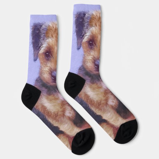 テリア縁どー絵画ズ – かわいいオリジナルドッグアート ソックス (右)