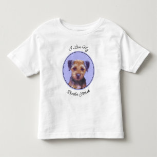 テリア縁どー絵画ズ – かわいいオリジナルドッグアート トドラーTシャツ