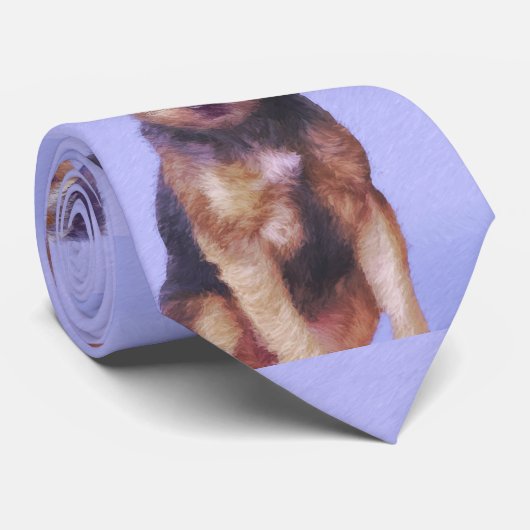 テリア縁どー絵画ズ – かわいいオリジナルドッグアート ネクタイ (ロール)