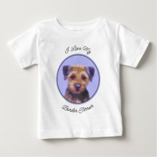 テリア縁どー絵画ズ – かわいいオリジナルドッグアート ベビーTシャツ