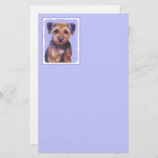 テリア縁どー絵画ズ – かわいいオリジナルドッグアート 便箋 (正面/裏面)