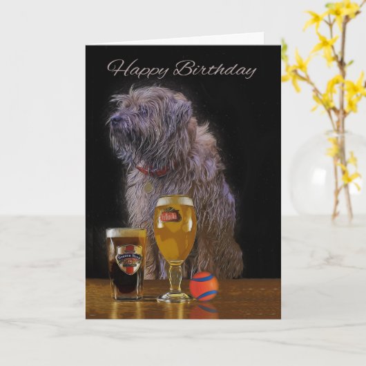 テリア色彩の鮮やか縁どーの誕生日グリーティングカード カード (黄色い花)