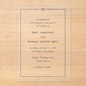 テリモノグラム縁どモダン結婚ズ アクリル招待状 (正面)