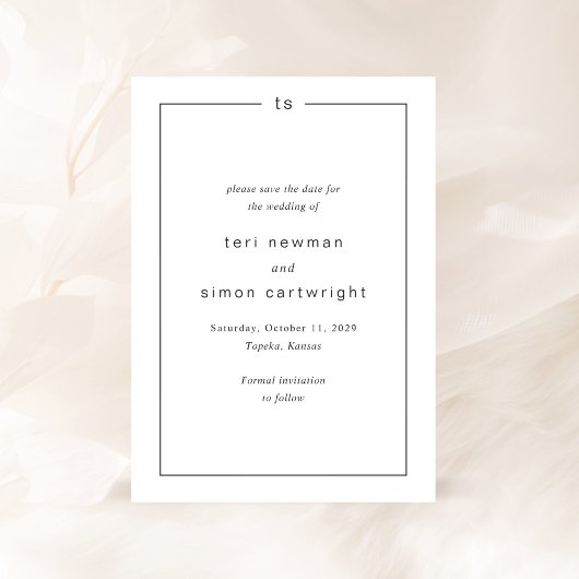 テリモノグラム縁どモダン結婚ズ セーブザデート