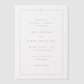 テリモノグラム縁どモダン結婚ズ ベラム紙招待状 (正面)