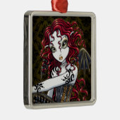 「テリ」ゴシックレッドローズフェアリーファンタジーオーナメント メタルオーナメント (右)