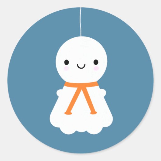 テルてるぼず – かわいい日本の人形 ラウンドシール (正面)