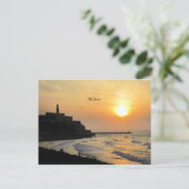 テルアビブ、イスラエル - 夕焼けの写真 ポストカード (スタンド正面)