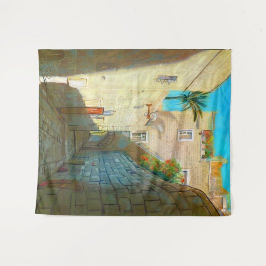 テルアビブ ヤッファ旧市街 イスラエル 旅行 油彩画 タペストリー (正面(横))