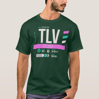 テルアビブTLV空港コード手荷物ラベル1 Tシャツ