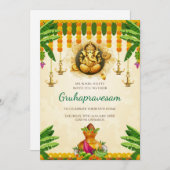 テルグ引っ越し祝いパーティー招待状タミルグルハプラヴェシャム 招待状 (正面/裏面)