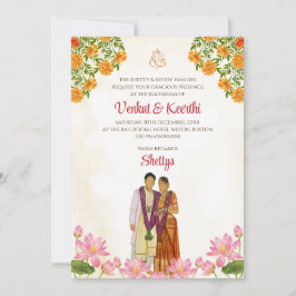 テルグ語の結婚式カードとタミル語の結婚式の招待状 招待状