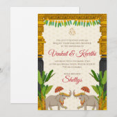 テルグ語の結婚式招待状 南インドの結婚式 招待状 (正面/裏面)