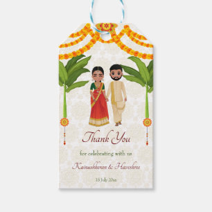 テルグ・タミル結婚ルのマリゴールド・バナナの木 ギフトタグ