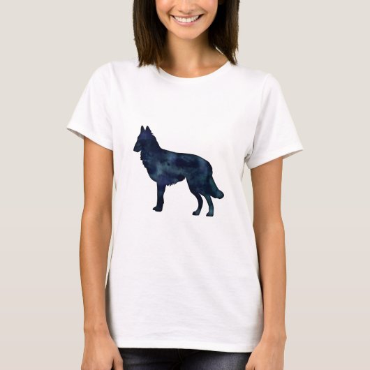 テルブルン犬ブラックウォーター色シルエット Tシャツ (正面)