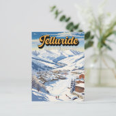 テルリドコロラドウィンタートラベルアートヴィンテージ ポストカード (スタンド正面)