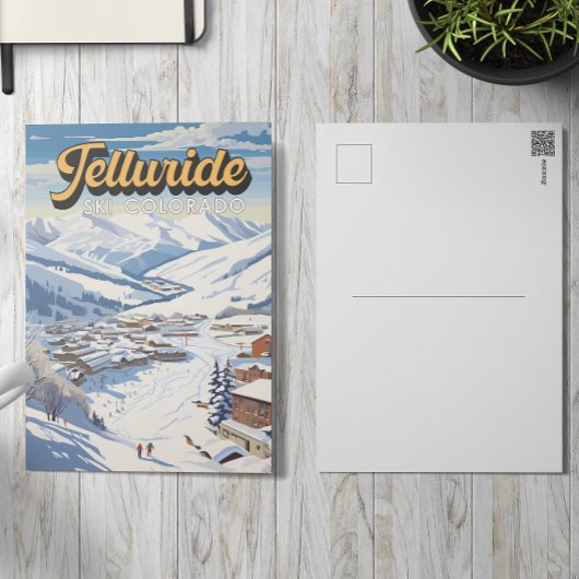 テルリドコロラドウィンタートラベルアートヴィンテージ ポストカード