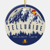 テルリドコロラド州旗マウンテンスキー土産 セラミックオーナメント (正面)