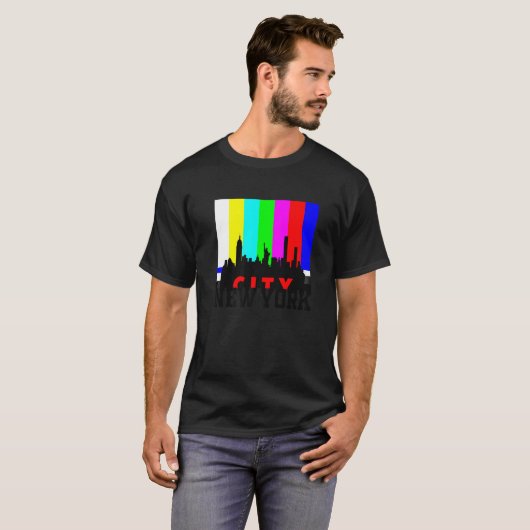 テレカッコいいビ信号の図示ニューヨーク市 Tシャツ (正面フル)