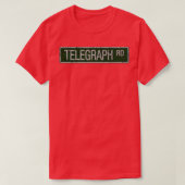 テレグラフロード緑と白い通りのサイン割れた Tシャツ (デザイン正面)