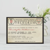 テレグラムスタイル誕生日パーティーの招待 招待状 (スタンド正面)