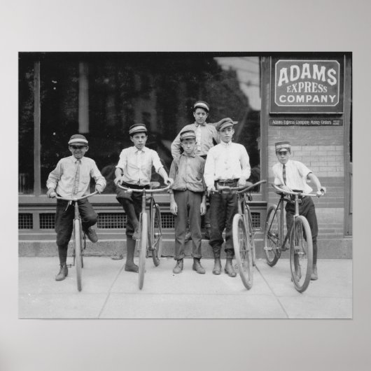 テレグラムメッセンジャーの少年たち 1911年 昔の写真 ポスター (正面)