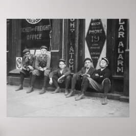 テレグラム・メッセンジャーズ、1910年。ヴィンテージ写真 ポスター