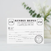 テレグラムLibs応答カード白黒 出欠カード (スタンド正面)