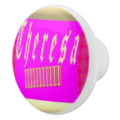 テレサデザインショッキングピンクと金ゴールドセラミックプル セラミックノブ (右)