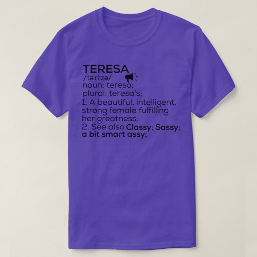 テレサ名定義テレサ女性名 Tシャツ (デザイン正面)