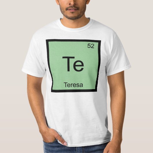 テレサ 名前 化学元素 周期表 Tシャツ (正面)
