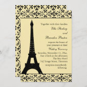 テレスパリ結婚式招待状（黄色） 招待状 (正面/裏面)