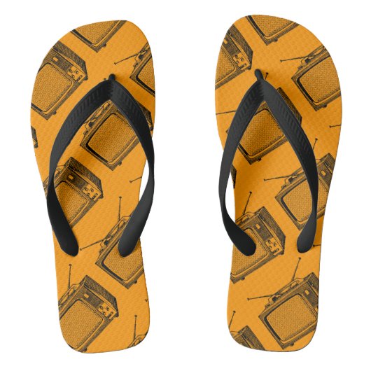 テレバイザヴィンテージイラストレーションフリップフロップ ビーチサンダル (フットベッド)