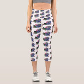 テレビおもしろいアニメを見ているサメ カプリレギンス (正面)