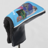 テレビおもしろいアニメを見ているサメ ゴルフヘッドカバー (3/4 正面)